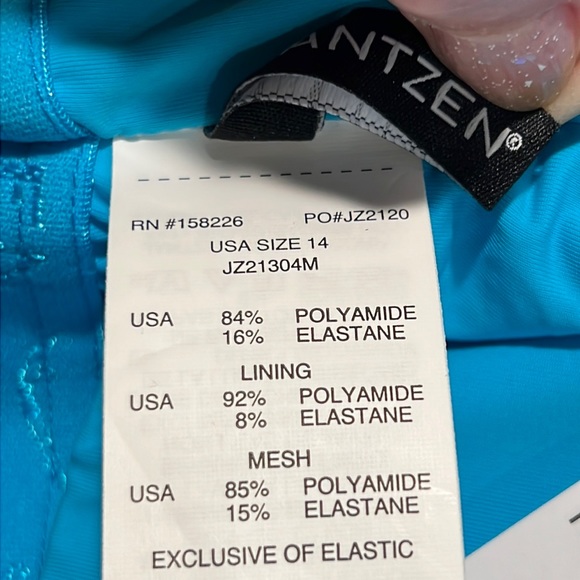 Jantzen Cascade Blue Resume To Bloom Capsleeve One Piece - Picture 16 of 16